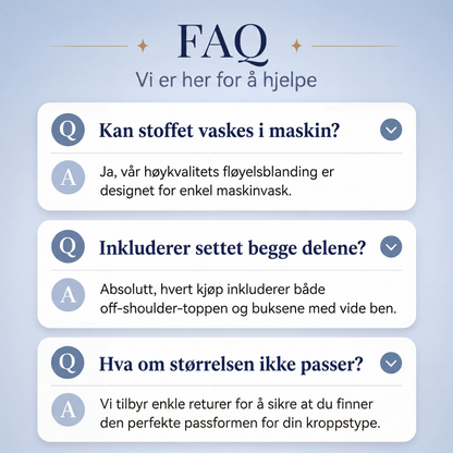 Sett med off-shoulder-topp og vide bukser for kvinner