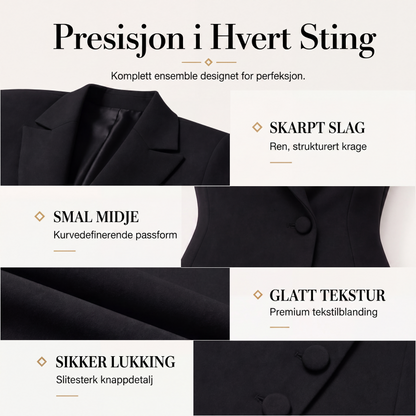 Elegant asymmetrisk enkelspent blazerkjole for kvinner