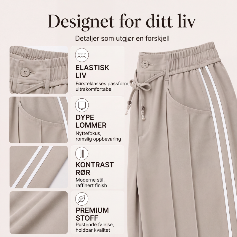 Vide benbukser med snøring for kvinner