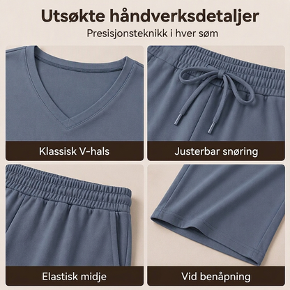 Avslappet 2-delt sett for kvinner med topp og bukser, egnet for hjemmebruk