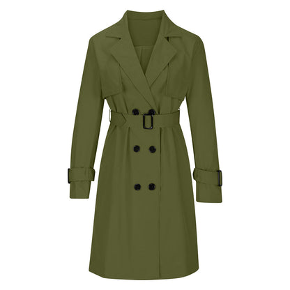 Klassisk dobbeltspent trenchcoat for kvinner