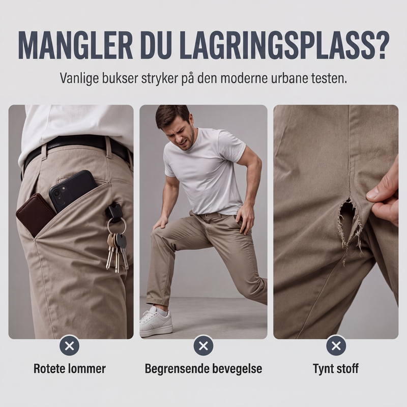 Cargobukser med flere lommer