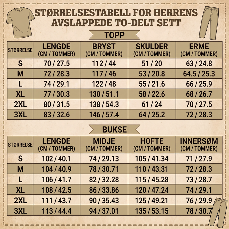Avslappet hettesett for menn