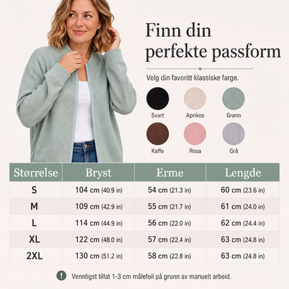 Uformell strikket baseballjakke for kvinner