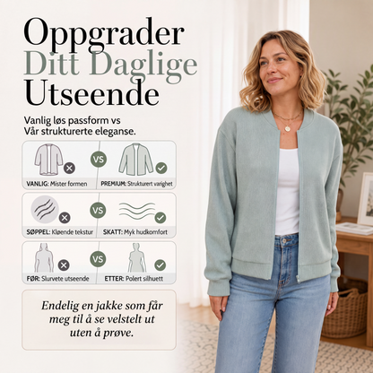 Uformell strikket baseballjakke for kvinner