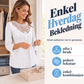 Kvinner uformell bluse med hul utforming, blonderapplikasjon og 3/4 ermer