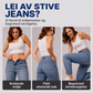 Jeans med høy midje i harem-stil for kvinner