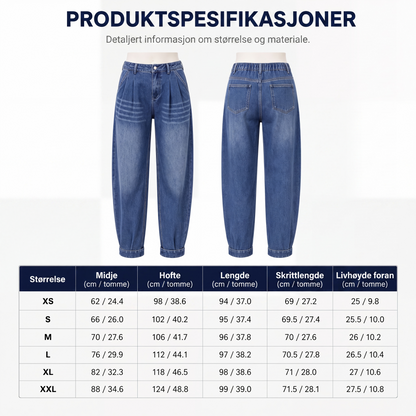 Jeans med høy midje i harem-stil for kvinner