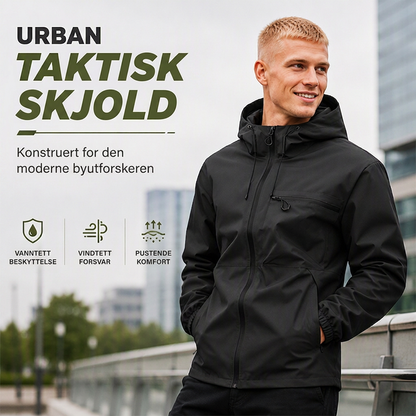 Vanntett herrejakke med hette og oversized passform