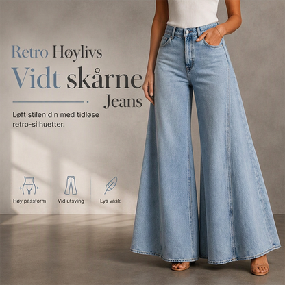 Dame uformelle høyt midje vide jeans