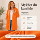 Lang jakke med glidelås og hette for kvinner