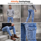 Menns skinny fit stretch cargo-jeans