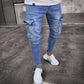 Menns skinny fit stretch cargo-jeans