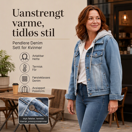 Dame dongerijakke med hette, lag-på-lag og varmt fôr