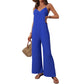 Dames uformell jumpsuit med V-hals og tynne stropper