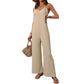 Dames uformell jumpsuit med V-hals og tynne stropper