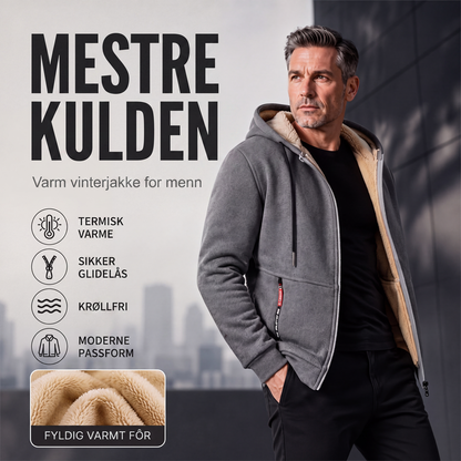 Varm hettejakke for menn, vinter