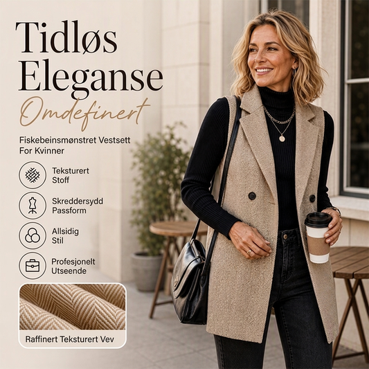 Dobbeltspent blazer-vest for kvinner