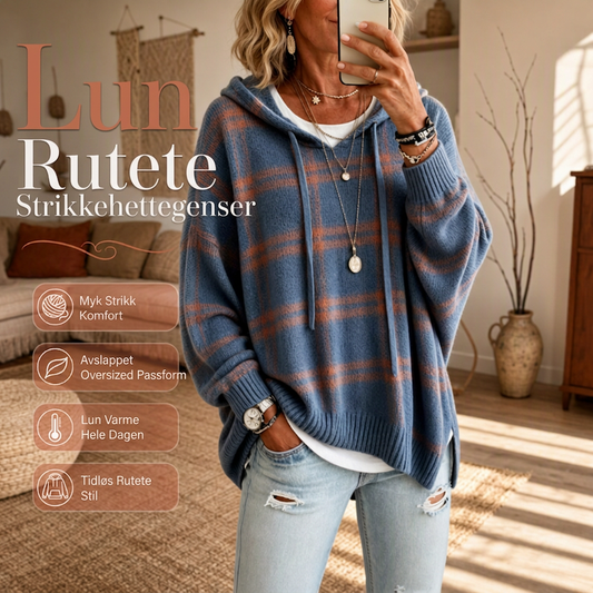 Damegenser i retrostil med rutemønster og hette