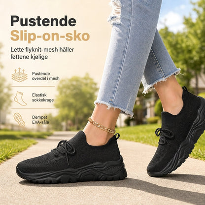Dame casual pustende slip-on joggesko