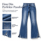 Damejeans med høy midje, retro utføring og utslåtte ben