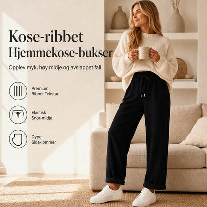 Mote uformelle vide bukser i ensfarget for kvinner