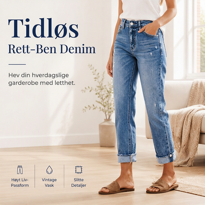 Uformelle rettebena slitte jeans for kvinner