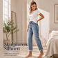 Uformelle rettebena slitte jeans for kvinner