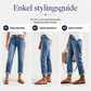 Uformelle rettebena slitte jeans for kvinner