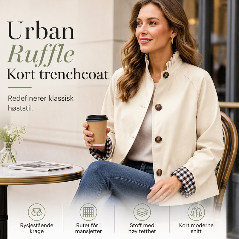 Stilig og polert kort trenchcoat for kvinner