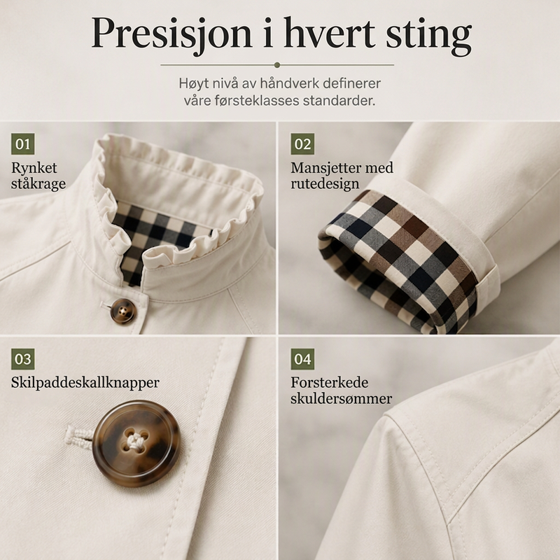 Stilig og polert kort trenchcoat for kvinner