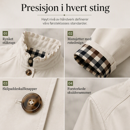Stilig og polert kort trenchcoat for kvinner