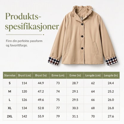 Stilig og polert kort trenchcoat for kvinner