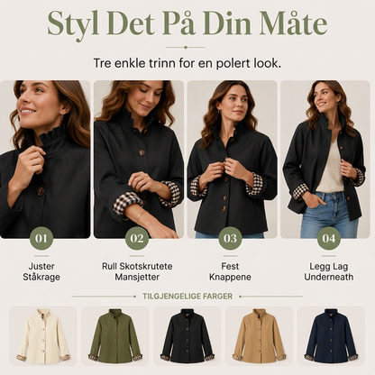 Stilig og polert kort trenchcoat for kvinner