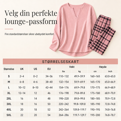 Sett med strikket topp og rutete leggings for kvinner