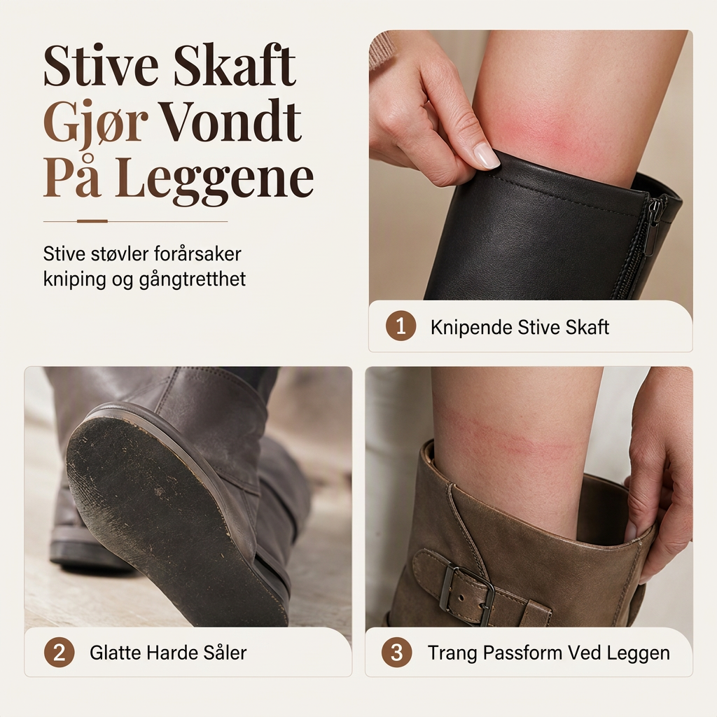 Dame snørestøvler, slouchy midt på leggen