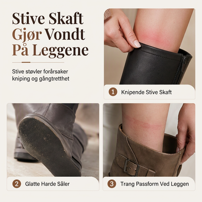 Dame snørestøvler, slouchy midt på leggen