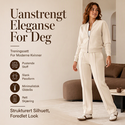 Sett med glidelåsgenser og rette bukser for kvinner