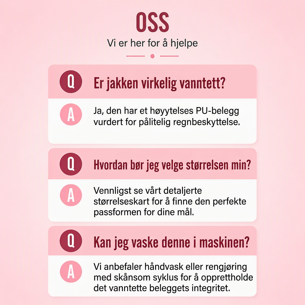 Dame uformell vanntett jakke med hette