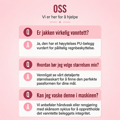 Dame uformell vanntett jakke med hette