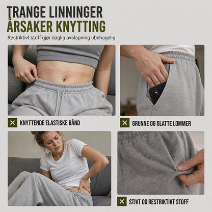 Vintage vaskede vide joggebukser for kvinner