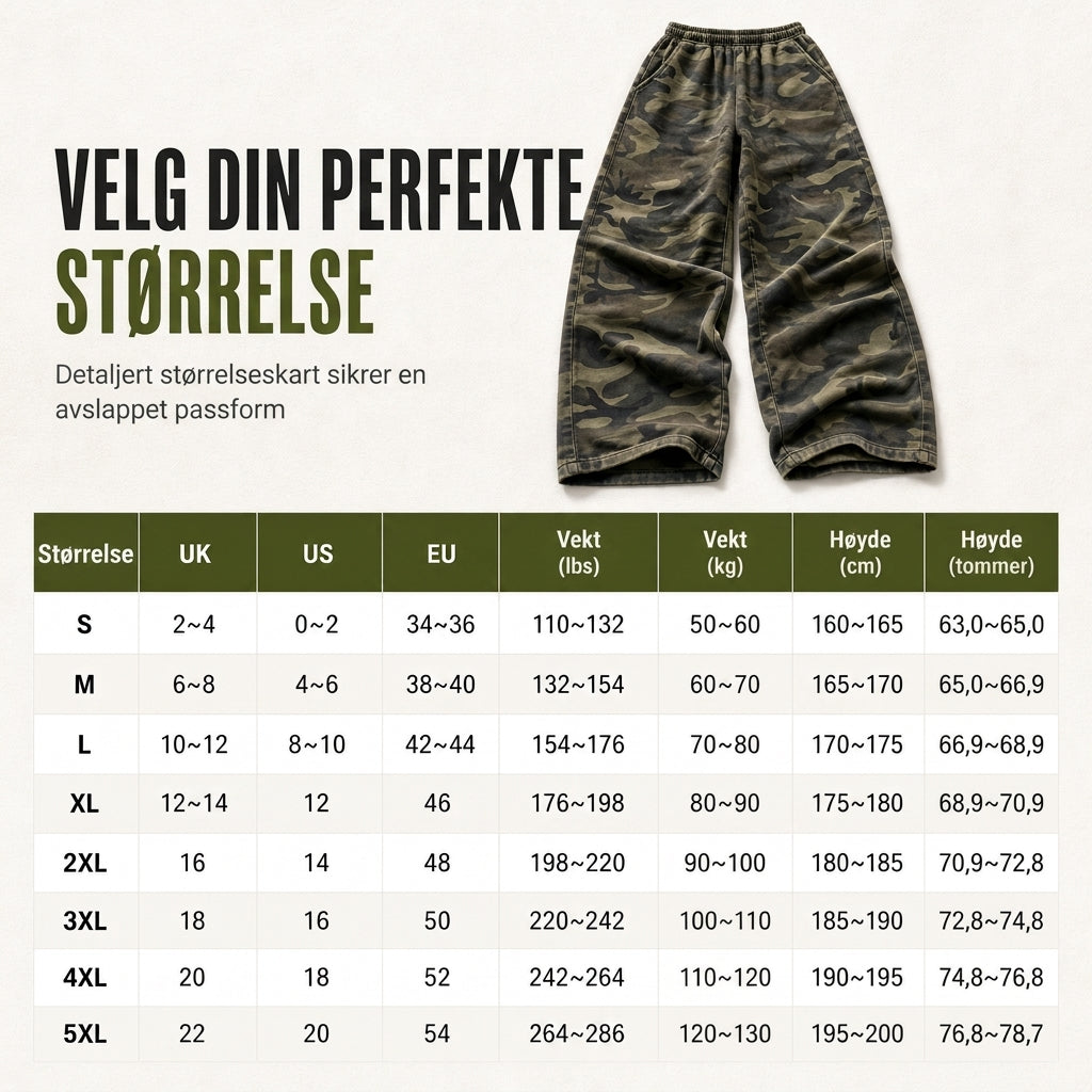 Vintage vaskede vide joggebukser for kvinner