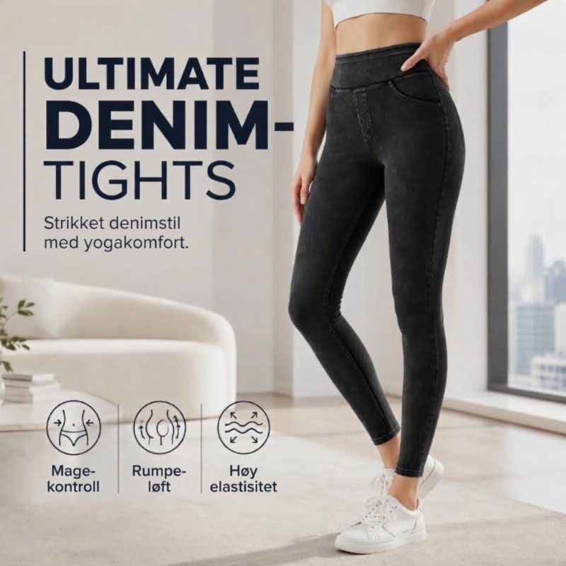 Høytaljede slanke jeans for kvinner