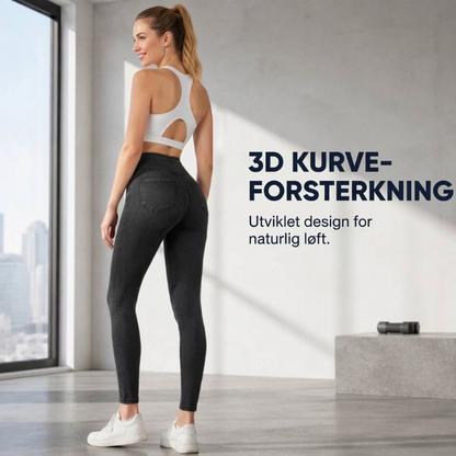 Høytaljede slanke jeans for kvinner