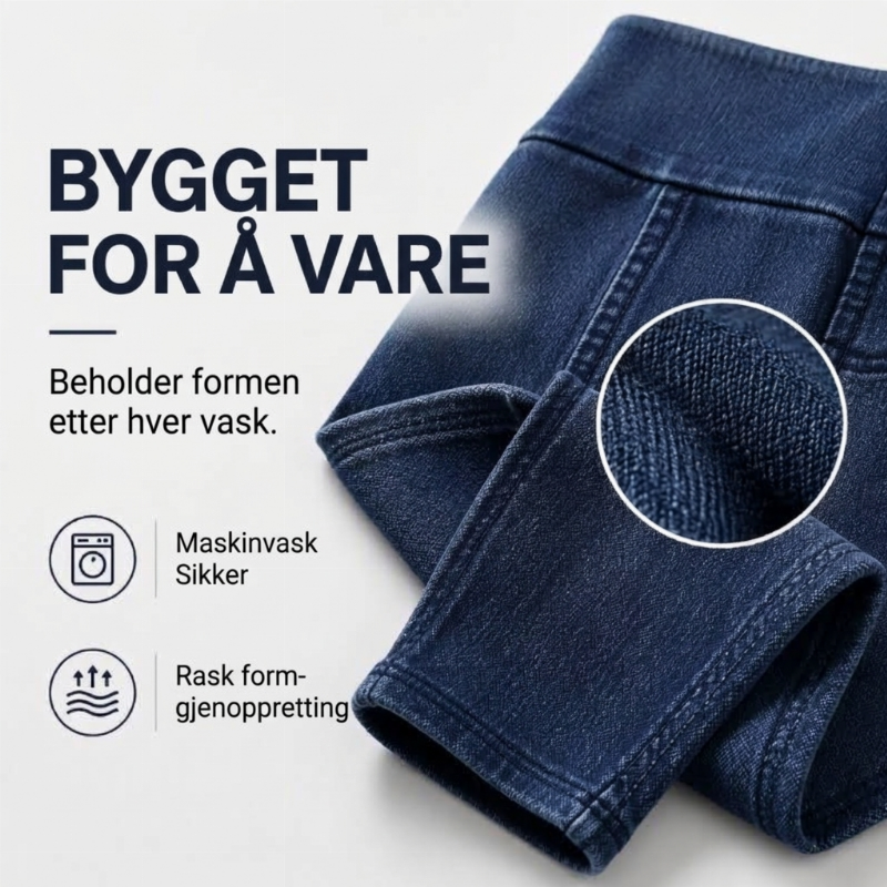 Høytaljede slanke jeans for kvinner