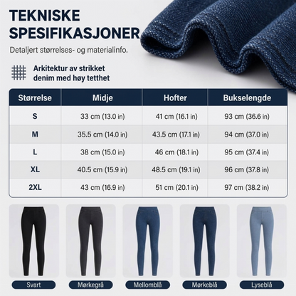 Høytaljede slanke jeans for kvinner
