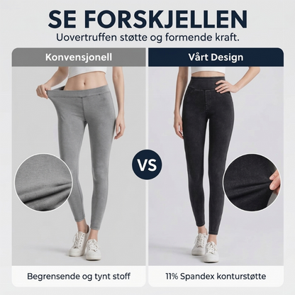 Høytaljede slanke jeans for kvinner