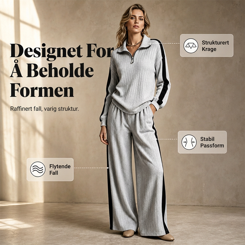 Uformell sweatshirt og vide bukser for kvinner