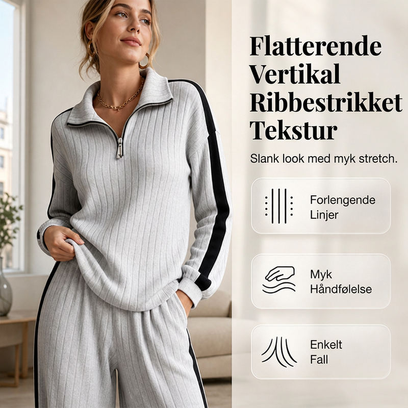 Uformell sweatshirt og vide bukser for kvinner
