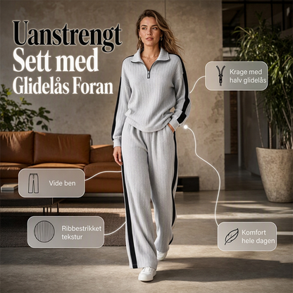 Uformell sweatshirt og vide bukser for kvinner
